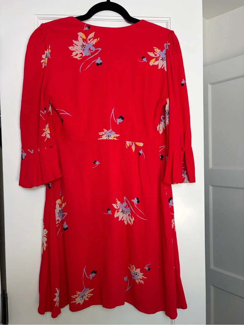 Free People Time on My Side Red Floral Wrap Dress (XS)